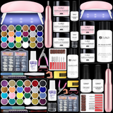 Load image into Gallery viewer, 65 IN 1 Nail Kit Set Professional Acrylic with Everything  -24 Glitter Acrylic Powder Liquid Monomer UV LED Nail Lamp Acrylic Nail Drill