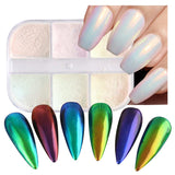 Load image into Gallery viewer, Chrome Nail Powder 6 Colors Mirror Laser Aurora Nail