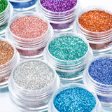 Load image into Gallery viewer, Holographic Nail Glitter 12 Colors Holo Laser Superfine Cosmetic Festival Powder Nail Pigment Holo Nail Art Powder Craft Sequins Dust for Face Body Eye Festvial Hair