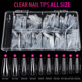 Load image into Gallery viewer, 600pcs Clear False Nails Nail Glue, Files And Buffer Polisher Nail Brush and Clipper Set for Beginners