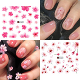 Load image into Gallery viewer, 12PCS Pink Cherry Blossoms Tree Flowers Nail Water Stickers