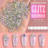 Load image into Gallery viewer, Multi Shapes 3D Glass AB Crystal Nail Art Rhinestones Kit with Flatback Round Bead Charm Gem Stone Jewelry Diamond with Pickup Pen + Tweezer for Manicure Craft Decoration by BELLEBOOST (Iridescent)