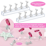 Load image into Gallery viewer, 4 Sets Pink Nail Stand for Press on Nails Display