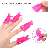 Load image into Gallery viewer, Plastic Nail Art Soak Off Cap Clip (10 Pcs Pink)