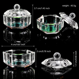 Load image into Gallery viewer, 2Pcs Crystal Glass Bowl Cup for Nail Art Acrylic Powder Liquid(Hexagon)