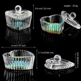 Load image into Gallery viewer, 2Pcs Crystal Glass Bowl Cup for Nail Art Acrylic Powder Liquid (Heart Shaped)