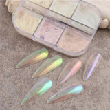 Load image into Gallery viewer, Chrome Nail Powder 6 Colors Mirror Laser Aurora Nail