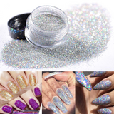 Load image into Gallery viewer, Holographic Nail Glitter 12 Colors Holo Laser Superfine Cosmetic Festival Powder Nail Pigment Holo Nail Art Powder Craft Sequins Dust for Face Body Eye Festvial Hair