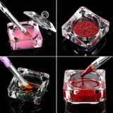 Load image into Gallery viewer, 2Pcs Crystal Glass Bowl Cup for Nail Art Acrylic Powder Liquid(Quadrilateral)