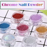 Load image into Gallery viewer, Pretty Diva Chrome Nails Powder - 7Jars Nail Polish Powder Holographic Chrome Powder Mirror Effect Titanium Pigment Set for Nails, Holo Glitter Powder Metallic Pigment for Nail Art