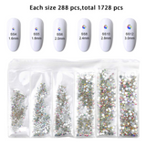 Load image into Gallery viewer, 120 Pcs Multi Shapes Glass Crystal AB Rhinestones