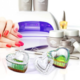 Load image into Gallery viewer, 2Pcs Crystal Glass Bowl Cup for Nail Art Acrylic Powder Liquid (Heart Shaped)