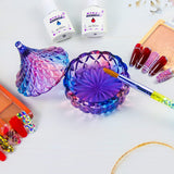 Load image into Gallery viewer, NYKAA 83ml Luxury Large Nail Dappen Dish, Nomoner Liquid Crystal Dappen Dish with Lid, for Holding Acrylic Liquid Acrylic Powder Nail decor, Chinese Tent Shaped, NC004A-Purple