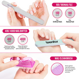 Load image into Gallery viewer, 600pcs Clear False Nails Nail Glue, Files And Buffer Polisher Nail Brush and Clipper Set for Beginners