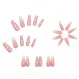 Load image into Gallery viewer, YOSOMK 24PCS Pink Press on Nails Long Coffin Fake Nails with Designs Glossy False Nails for Women Girls Stick on Nails with Glue on Acrylic Nail Tips（Pink Cloud Diamonds 3)