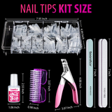 Load image into Gallery viewer, 600pcs Clear False Nails Nail Glue, Files And Buffer Polisher Nail Brush and Clipper Set for Beginners