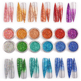 Load image into Gallery viewer, Holographic Nail Glitter 12 Colors Holo Laser Superfine Cosmetic Festival Powder Nail Pigment Holo Nail Art Powder Craft Sequins Dust for Face Body Eye Festvial Hair